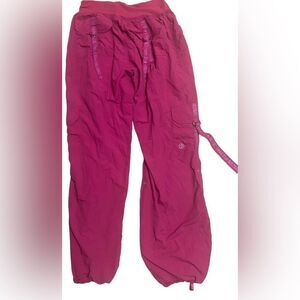 Zumba Feelin It Women’s Size Large Mulberry Pink Nylon Cargo Athletic Pants